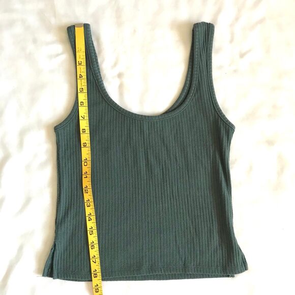 Mind Code Tank Top Blue Ribbed Crop Top Size S/M Cami Basic Capsule - Picture 6 of 6
